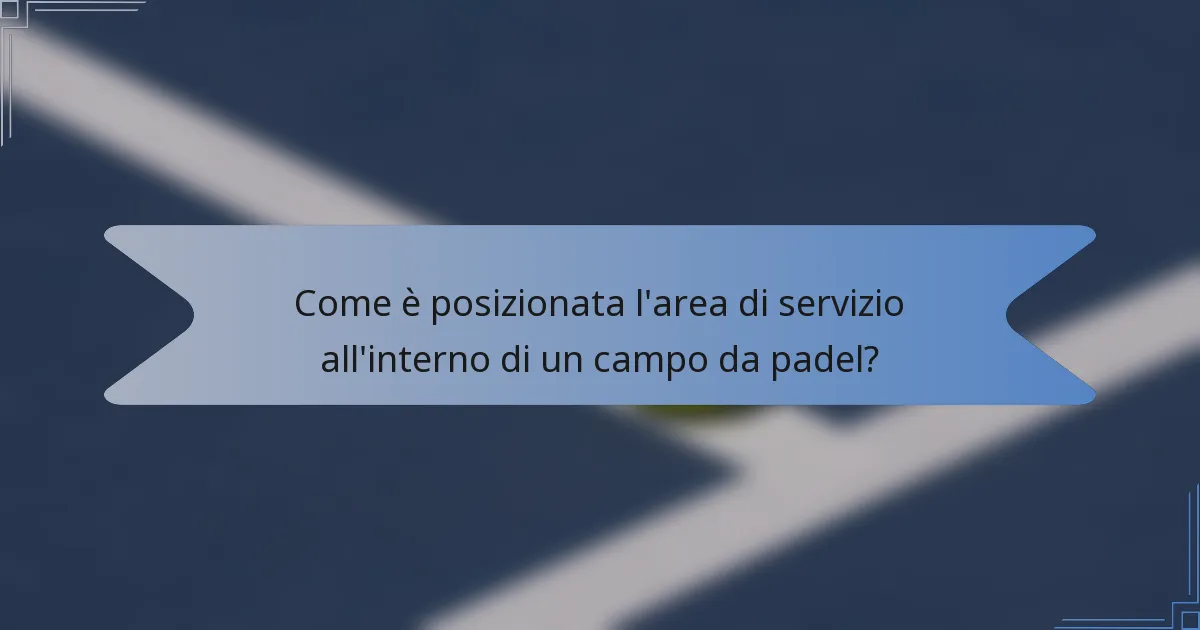 Come è posizionata l'area di servizio all'interno di un campo da padel?