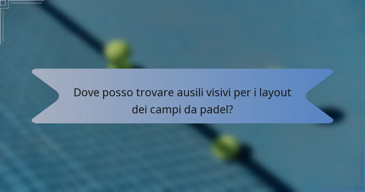 Dove posso trovare ausili visivi per i layout dei campi da padel?